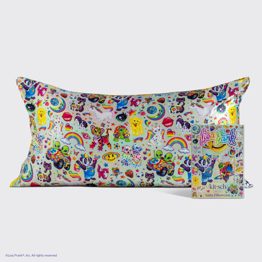 Lisa Frank x Kitsch Satin Pillowcase in The Fantastic World of Lisa Frank 2 Pack - King