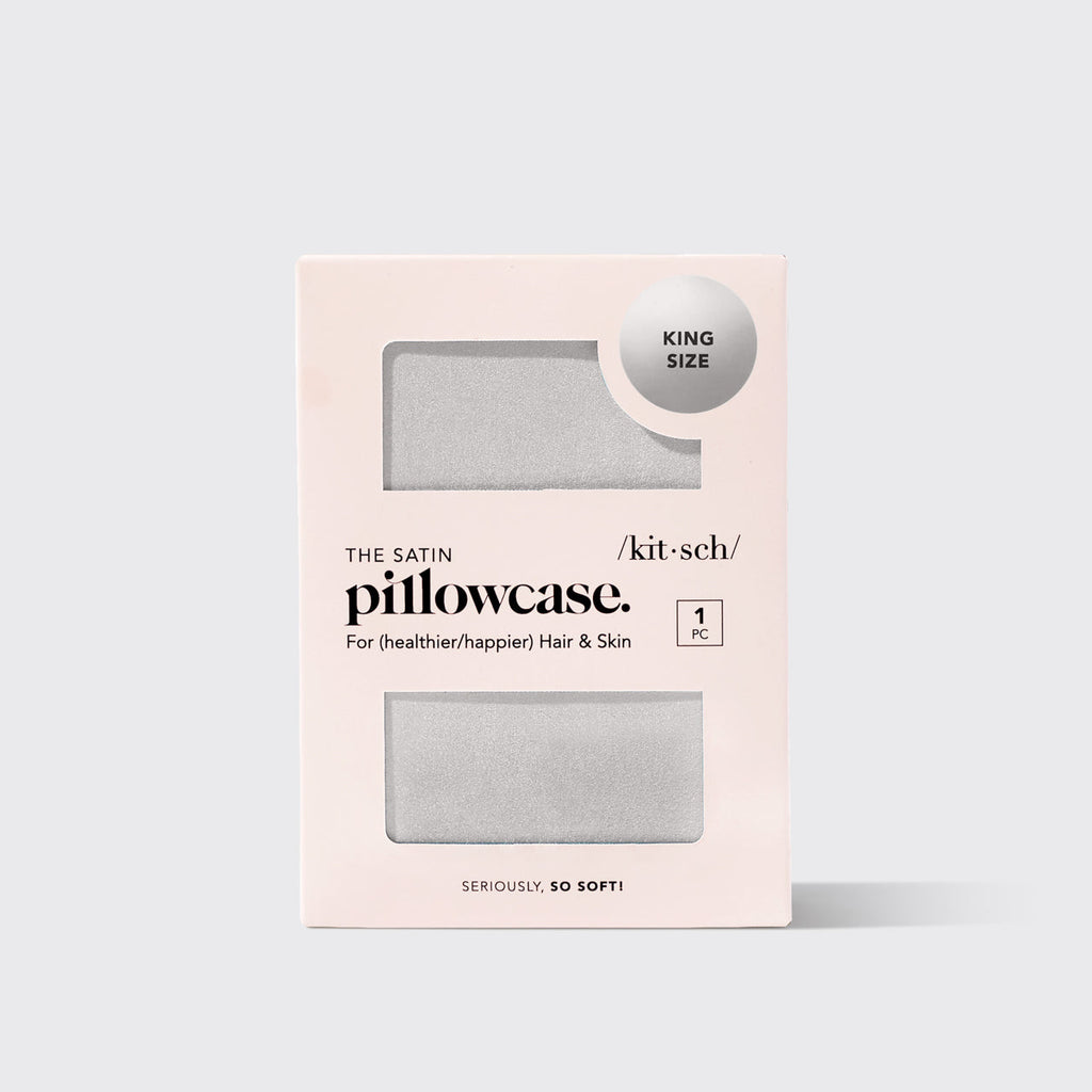 Satin Pillowcase in Silver 4 Pack Bundle - King