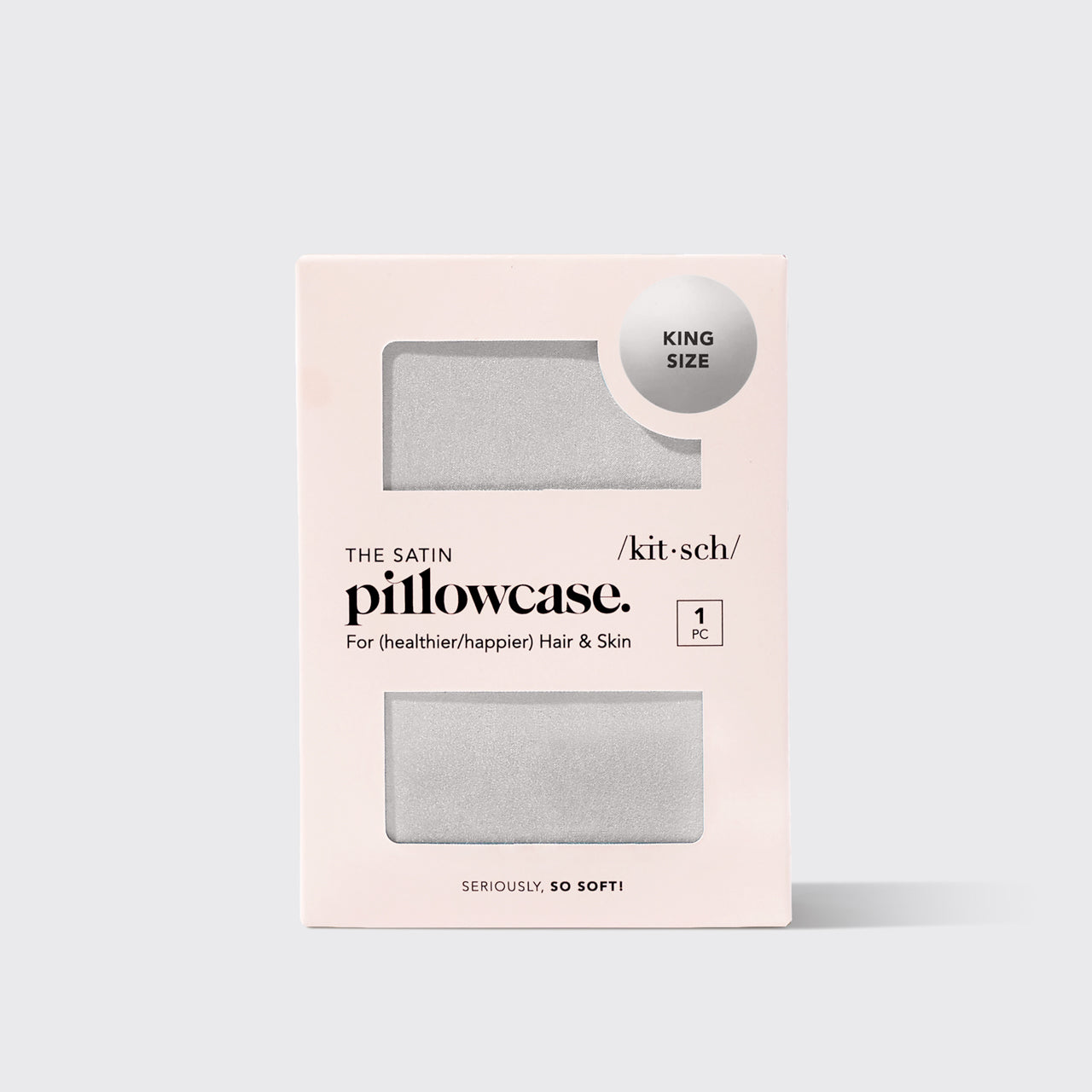 Satin Pillowcase in Silver 2 Pack Bundle - King