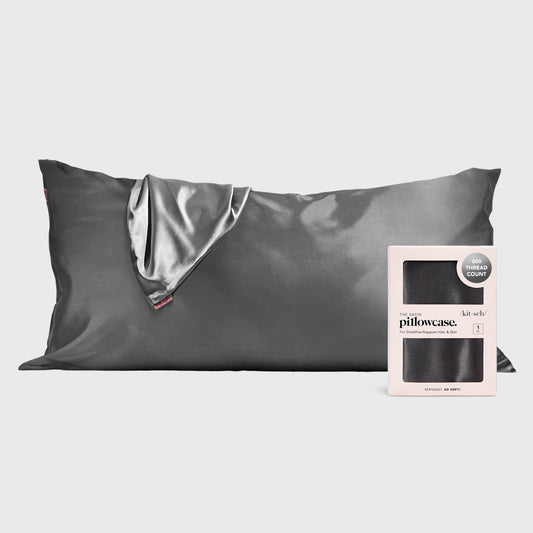 Satin Pillowcase in Charcoal 4 Pack - King